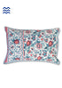 20s Cotton Pillow Cover In Pink & Indigo Floral Jaal Print