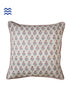 20s Cotton Cushion Cover In Carnelian Pink And Powder Blue Floral Block Print
