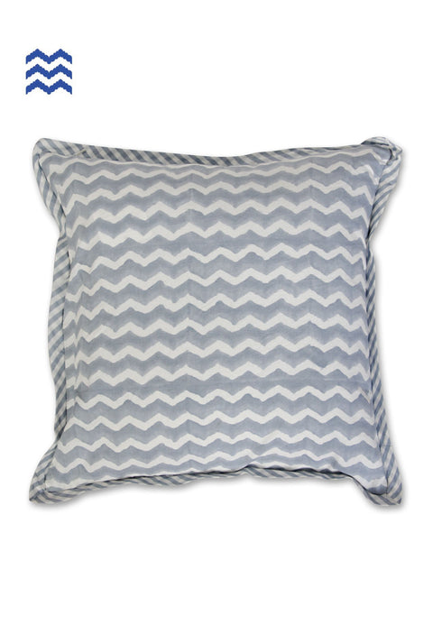 20s Cotton Cushion Cover in Blue Hand Block Prints