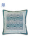 20s Cotton Cushion Cover In Teal Floral Block Print