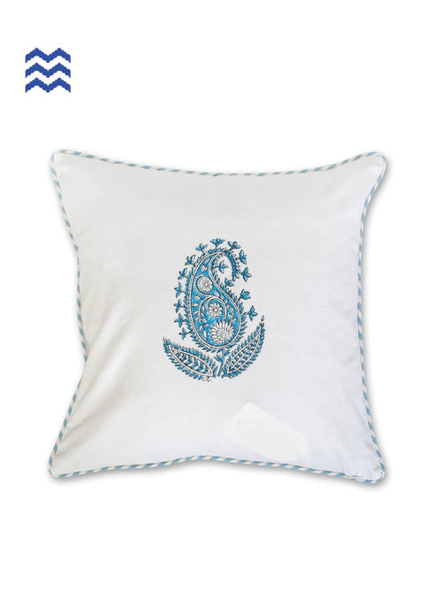 20s Cotton Cushion Cover In GraphicBlock Print