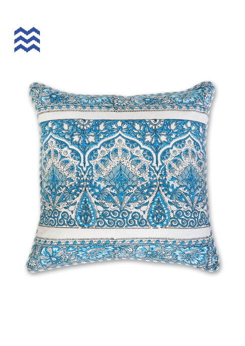 20s Cotton Cushion Cover In GraphicBlock Print