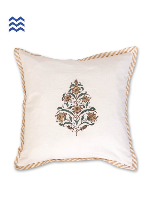 20s Cotton Cushion Cover In Graphic Block Print