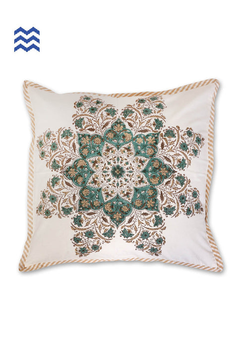 20s Cotton Cushion Cover In Graphic Block Print