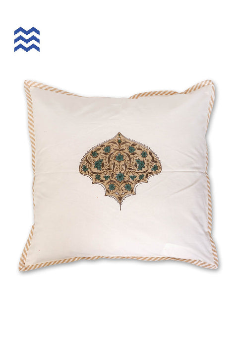 20s Cotton Cushion Cover In Graphic Block Print