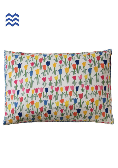 40s Cotton Pillow Cover In Multi Coloured Floral Abstract Block Print