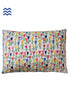 40s Cotton Pillow Cover In Multi Coloured Floral Abstract Block Print