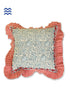 20s Cotton Cushion Cover With Frills In Floral Block Print