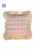 20s Cotton Frilled Cushion Cover In Graphic Block Print