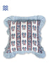 20s Cotton Cushion Cover With Frills In FloralBlock Print