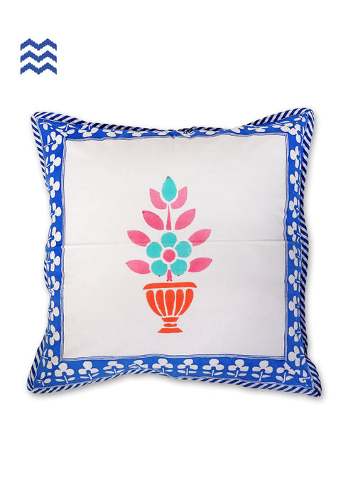 20s Cotton Cushion Cover In Graphic Block Print