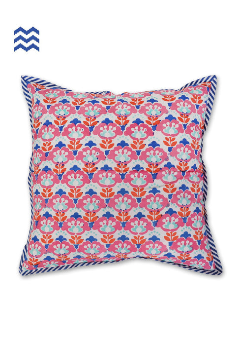 20s Cotton Cushion Cover In Graphic Block Print