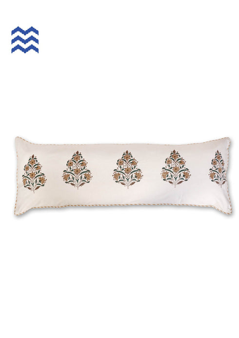 20s Cotton Lumbar Cushion Cover In Graphic Block Print