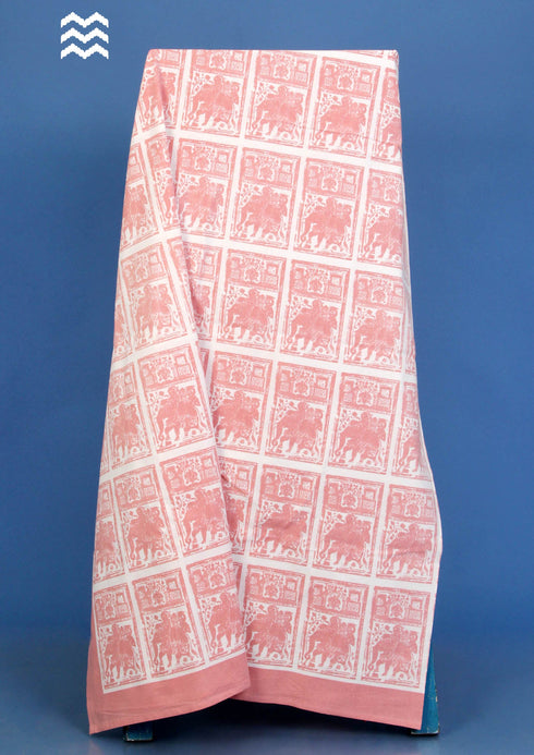 20s Cotton Bed Cover In Graphic Block Print