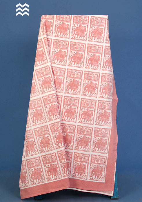 20s Cotton Bed Cover In Graphic Block Print