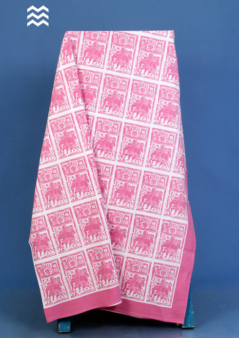 20s Cotton Bed Cover In Graphic Block Print