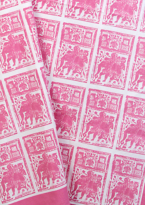 20s Cotton Bed Cover In Graphic Block Print