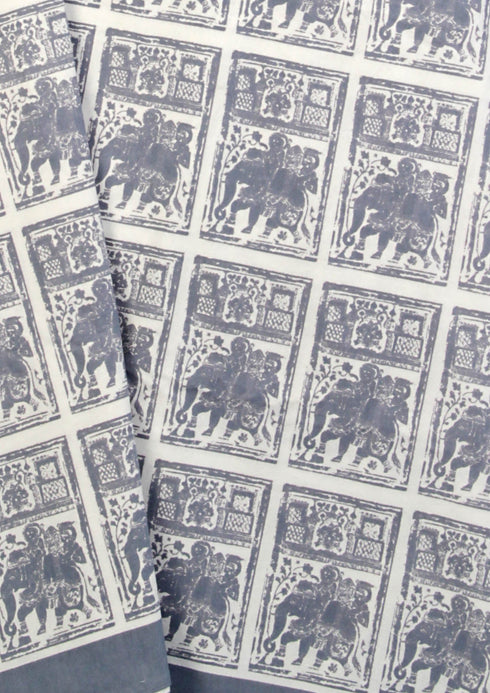 20s Cotton Bed Cover In Graphic Block Print