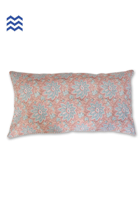20s Cotton Cushion Cover in Floral Block Print
