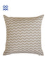Beige and Blue Floral Block Printed Cushion Cover in White