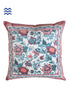 20s Cotton Cushion Cover in Pink & Indigo Floral Jaal Print