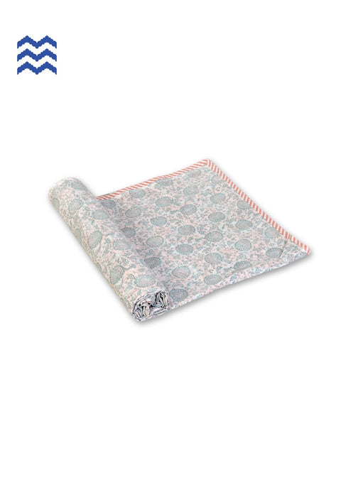Mulmul Cotton Dohar In Paisley Block Print