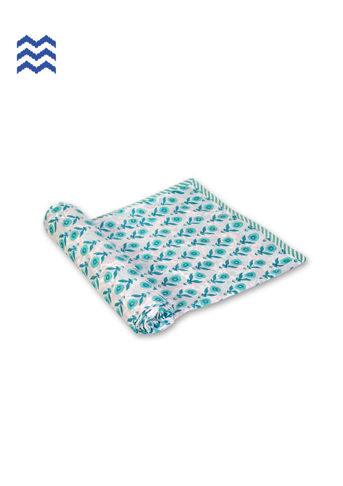 Mulmul Cotton Dohar in Floral Block Print