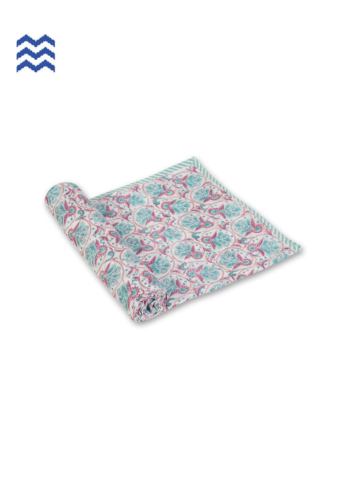 Mulmul Cotton Dohar in Floral Block Print