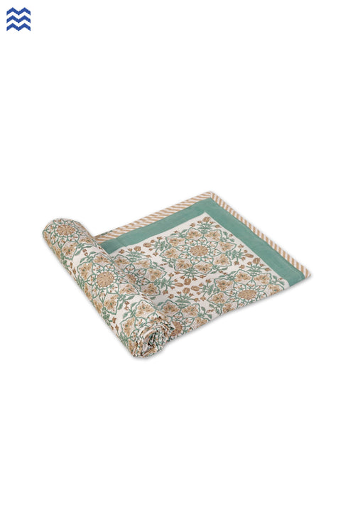 Mulmul Cotton Dohar In Graphic Block Print