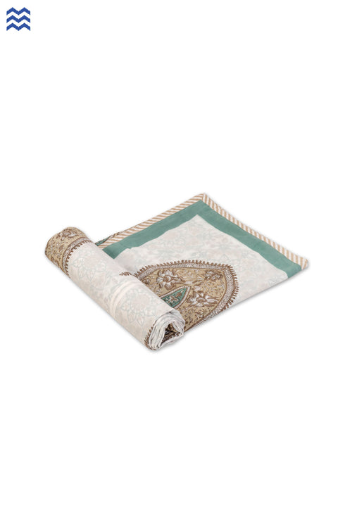 Mulmul Cotton Dohar In Graphic Block Print