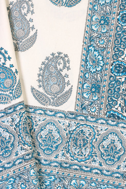 20s Cotton KING SIZE Bed Cover In TraditionalBlock Print