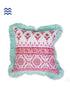 20s Cotton Cushion Cover With Frills In Floral Block Print