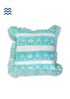 20s Cotton Cushion Cover With Frills In Floral Block Print
