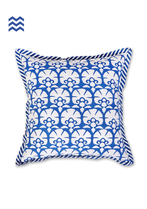 20s Cotton Cushion Cover In Graphic Block Print