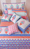20s Cotton KING SIZE Bed Cover In Graphic Block Print