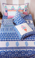 20s Cotton KING SIZE Bed Cover In Graphic Block Print