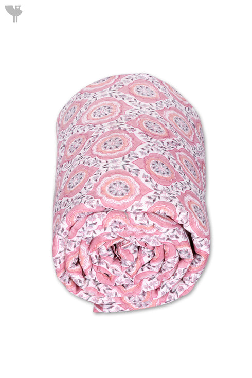 Mulmul Cotton Quilt in Floral Block Print