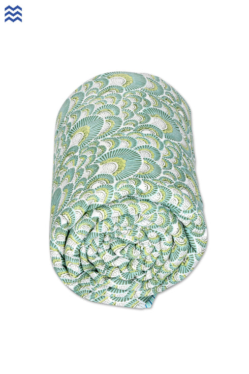 Mulmul Cotton Quilt in Floral Block Print