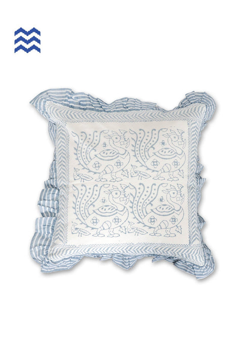 20s Cotton Cushion Cover In Graphic Block Print