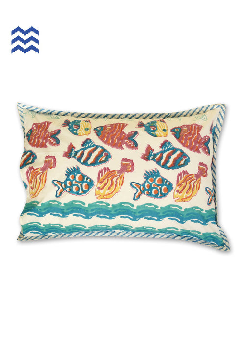 40s Pillow Cushion Cover In Graphic Block Print