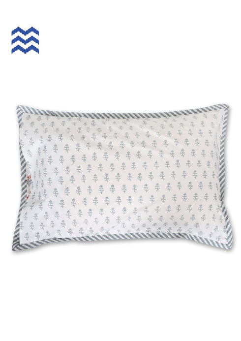 40’s CottonPillow Cover With Floral Block Print
