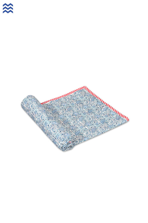 Mulmul Cotton Dohar In Floral Block Print