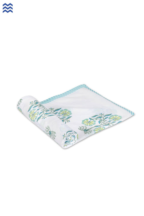 Mulmul Cotton Dohar in Floral Block Print