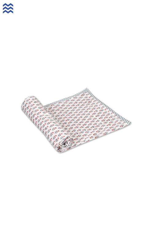 Mulmul Cotton Dohar in Floral Block Print