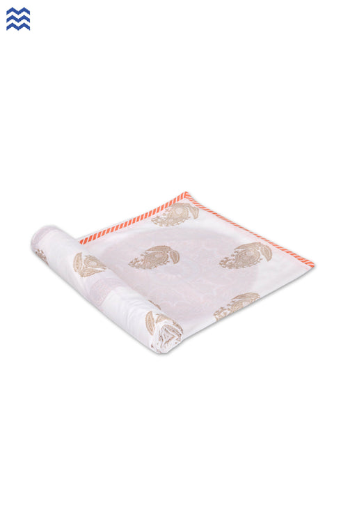 Mulmul Cotton Dohar In Graphic Block Print