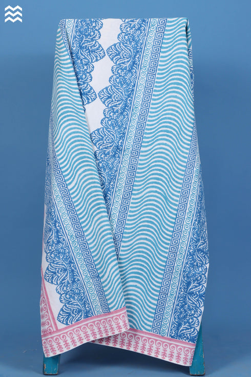 20s Bed Cover In Graphic Block Print