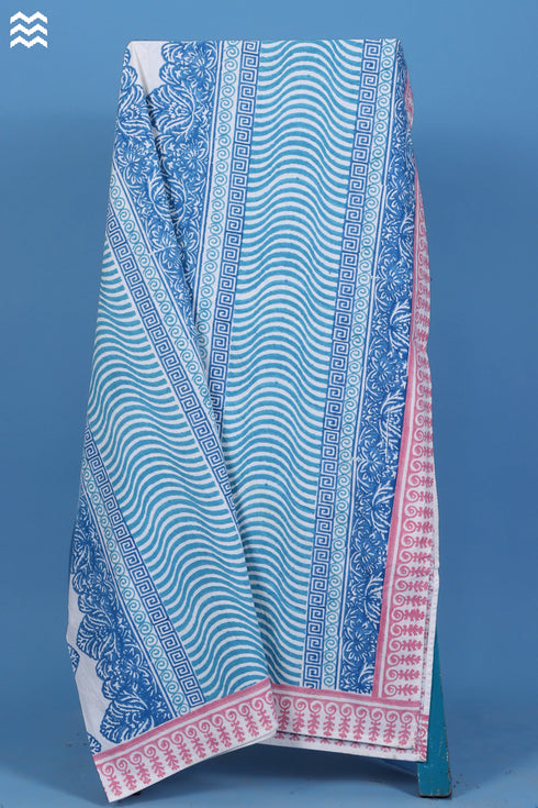 20s Bed Cover In Graphic Block Print