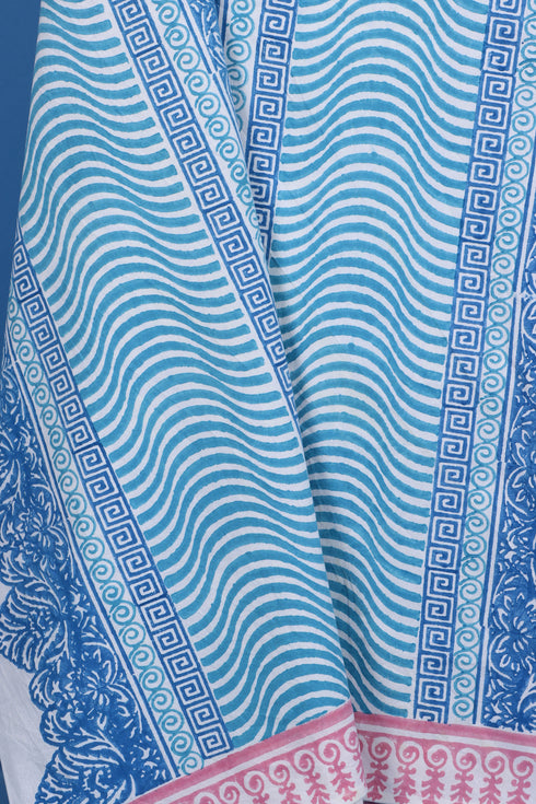 20s Bed Cover In Graphic Block Print