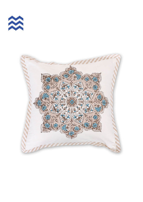 20s Cotton Cushion Cover In Graphic Block Print