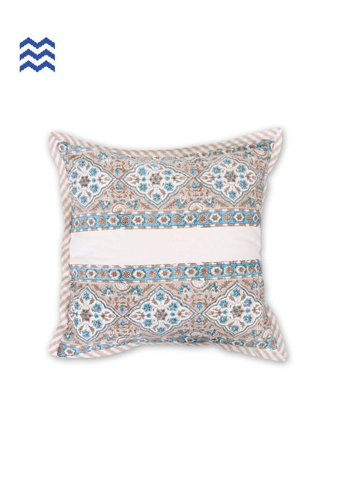 20s Cotton Cushion Cover In Graphic Block Print